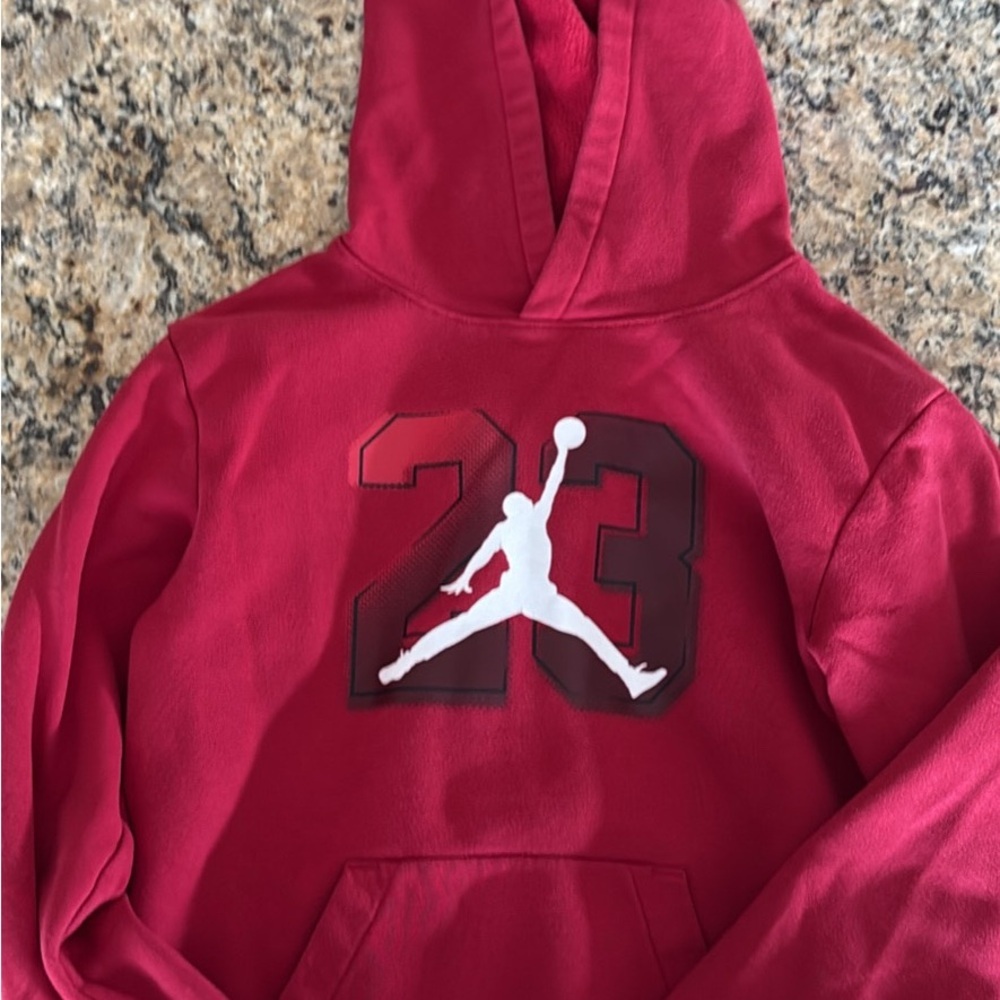 Jordan (Boys L) Red Sweatshirt Iconic Jumpman Hoodie